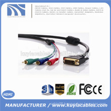 Factory Price Gold plated DVI TO 3RCA CABLE single link male to male 3rca cable 1m 1.8m 2m 3m 5m 10m 15m 20m Optional